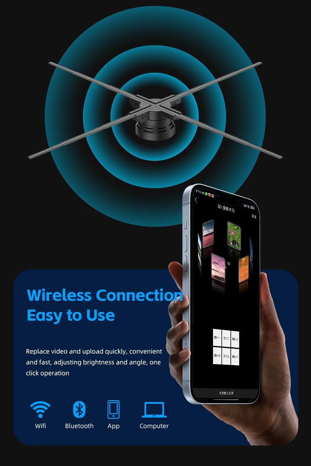 Hologram 3D Fan Projector